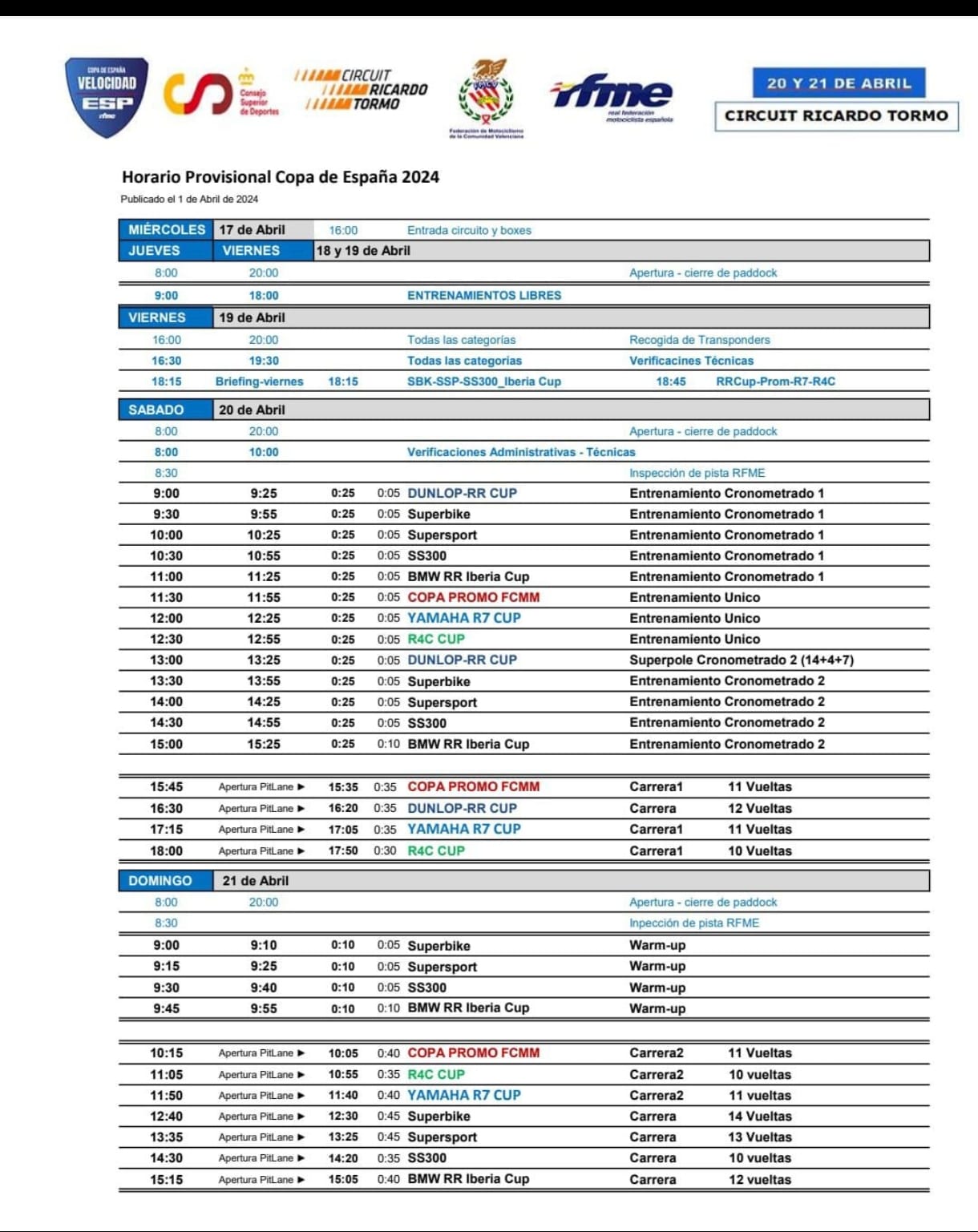 Horarios de Navarra